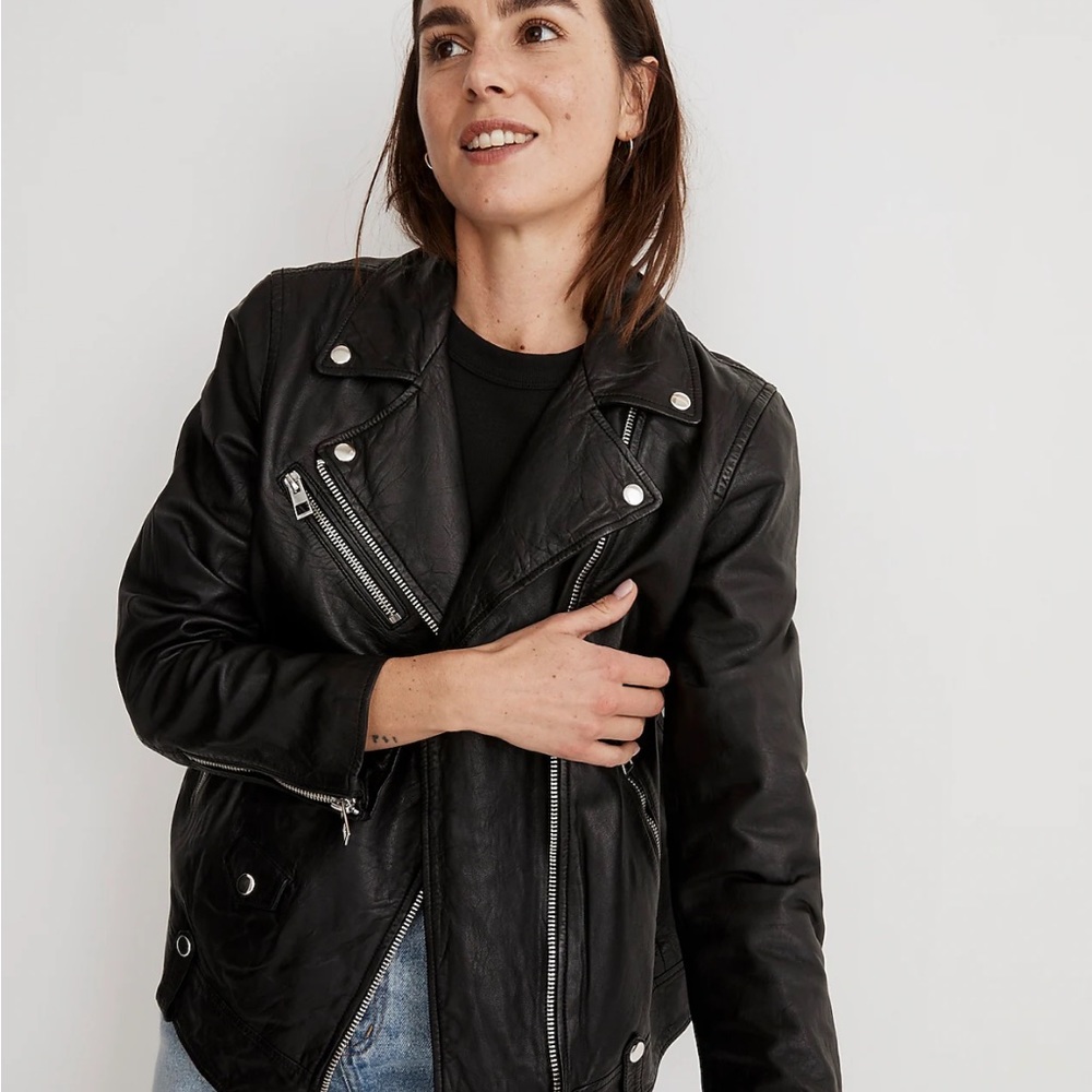 Madewell Washed Oversized Motorcycle Jacket